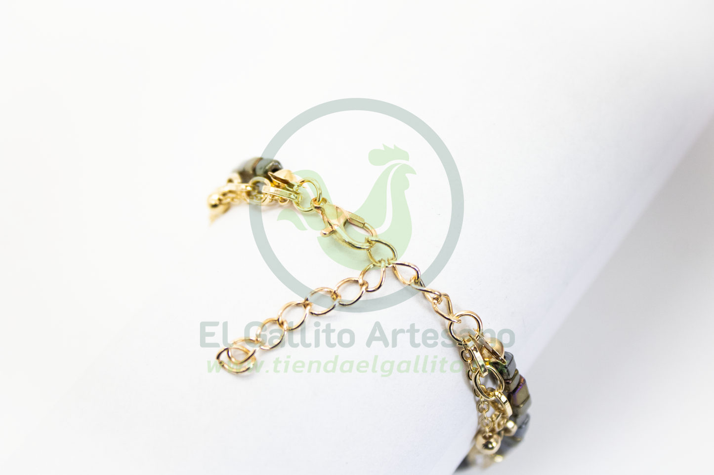 Pulsera Caddj MD15 | Chip Gr + Corazón Cristales