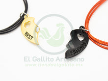 Cargar imagen en el visor de la galería, Pulsera HC Dije MD02 | Best Friends Dorado/Negro
