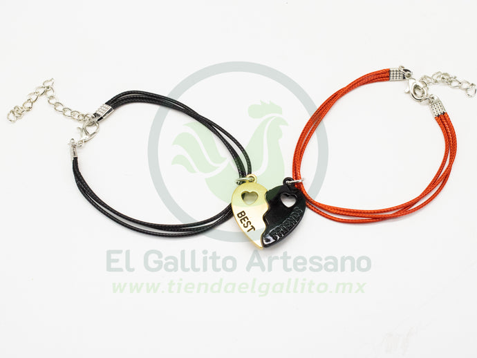 Pulsera HC Dije MD02 | Best Friends Dorado/Negro