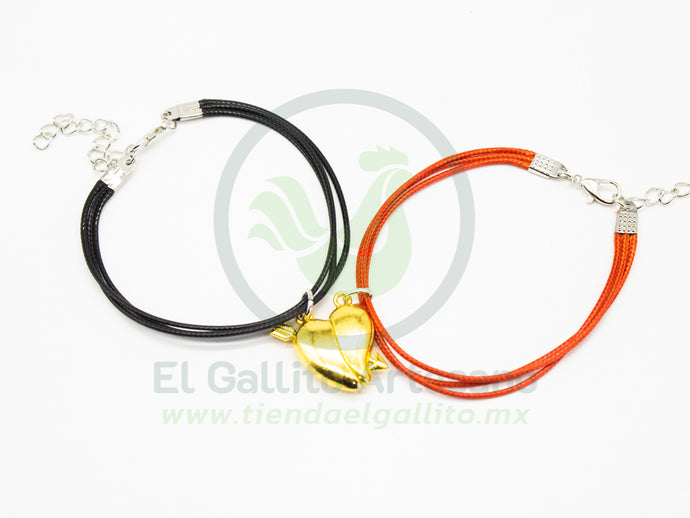 Pulsera HC Dije MD10 | Corazón Flechado Dorado