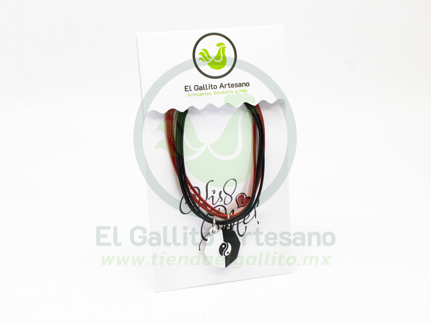 Pulsera HC Dije MD13 | Ying Yang Octa Bl/Neg