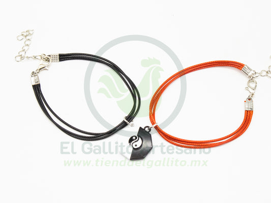 Pulsera HC Dije MD13 | Ying Yang Octa Bl/Neg