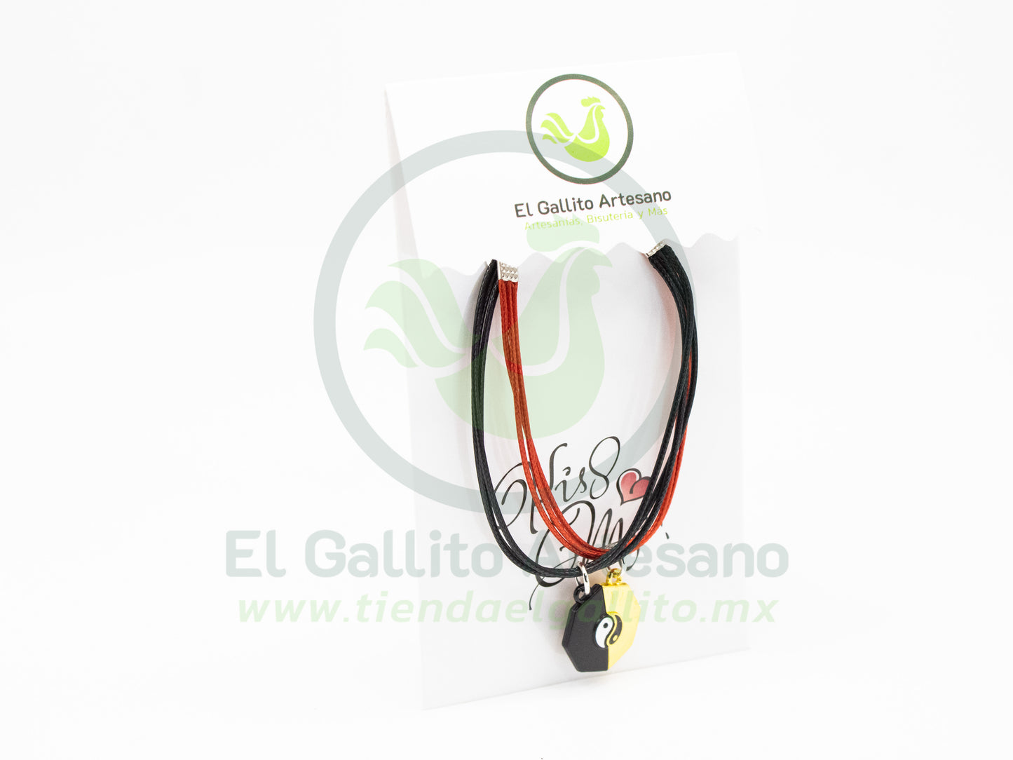 Pulsera HC Dije MD14 | Ying Yang Octa Neg/Dor