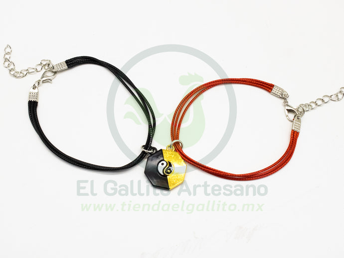 Pulsera HC Dije MD14 | Ying Yang Octa Neg/Dor