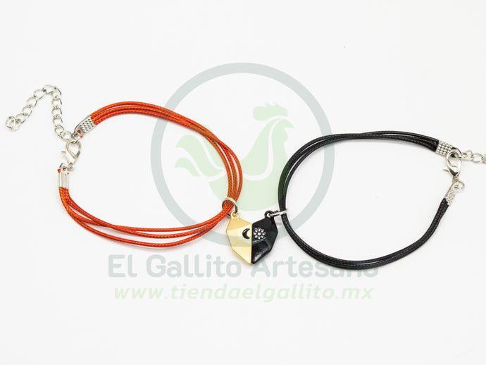 Pulsera HC Dije MD16 | Corazón Geo Dor/Negr