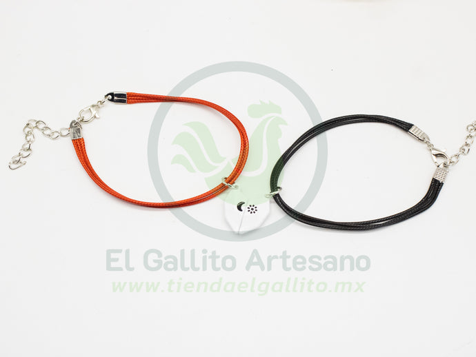 Pulsera HC Dije MD18 | Corazón Geo Blanco