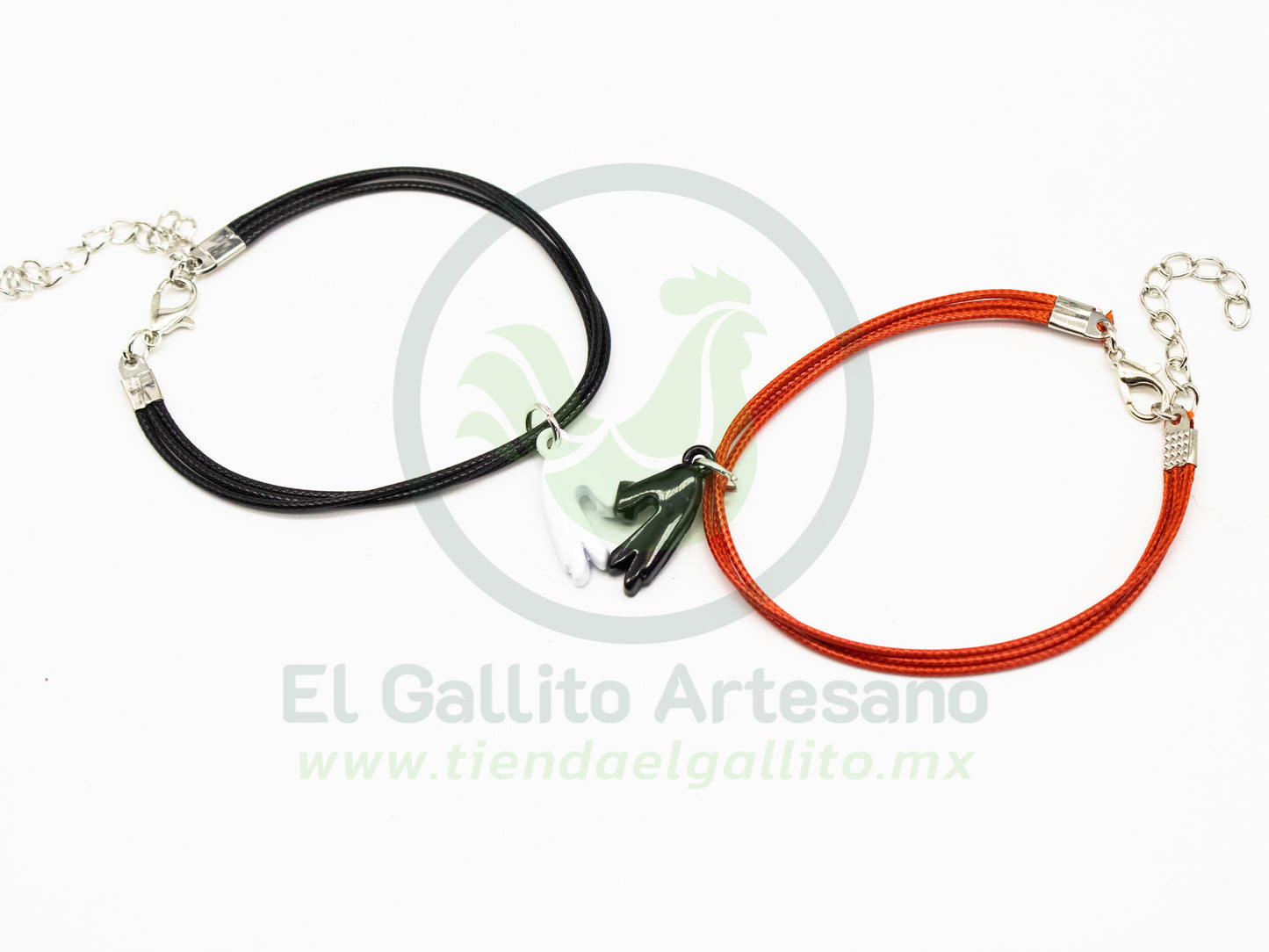 Pulsera HC Dije MD24 | Manos Corazón Coreano Bl/Neg