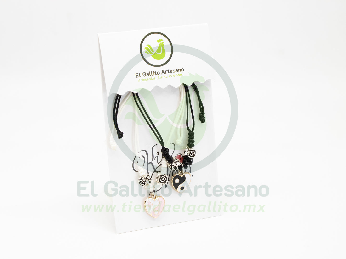 Pulsera Pareja MD28 | Corazones Ying Yang