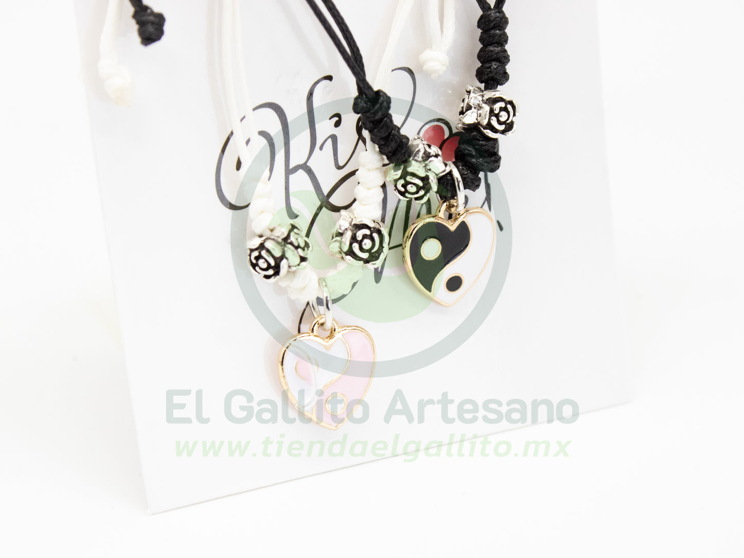 Pulsera Pareja MD28 | Corazones Ying Yang