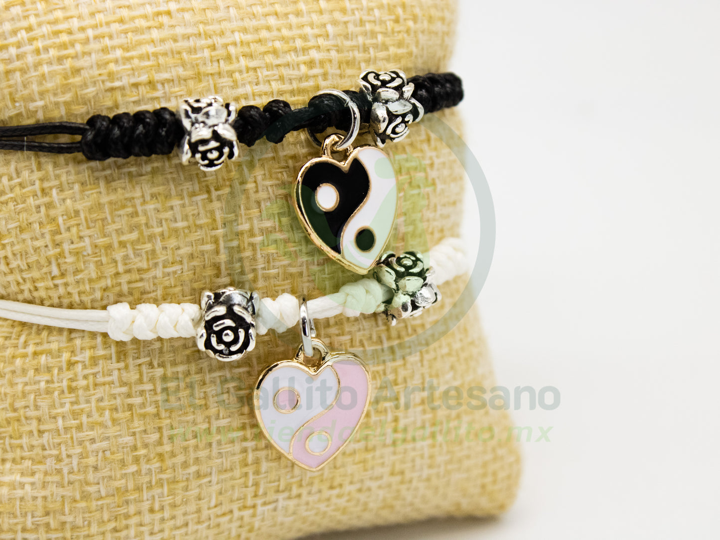 Pulsera Pareja MD28 | Corazones Ying Yang