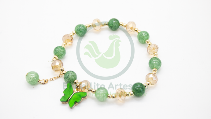 Pulsera B6 MD06 | Cristal Jaspe Mariposa