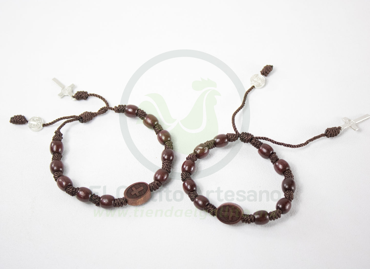 Pulsera Hilo Cruz Madera 25-1 #1