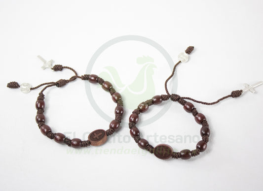 Pulsera Hilo Cruz Madera 25-1 #1