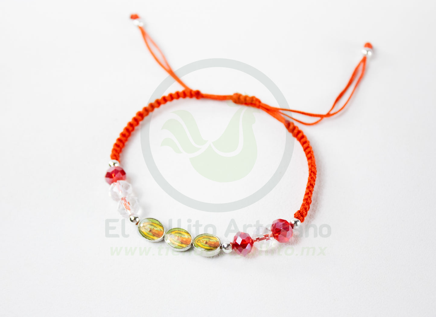 Pulsera Hilo Cristal Virgen de Guadalupe  25-1 #3