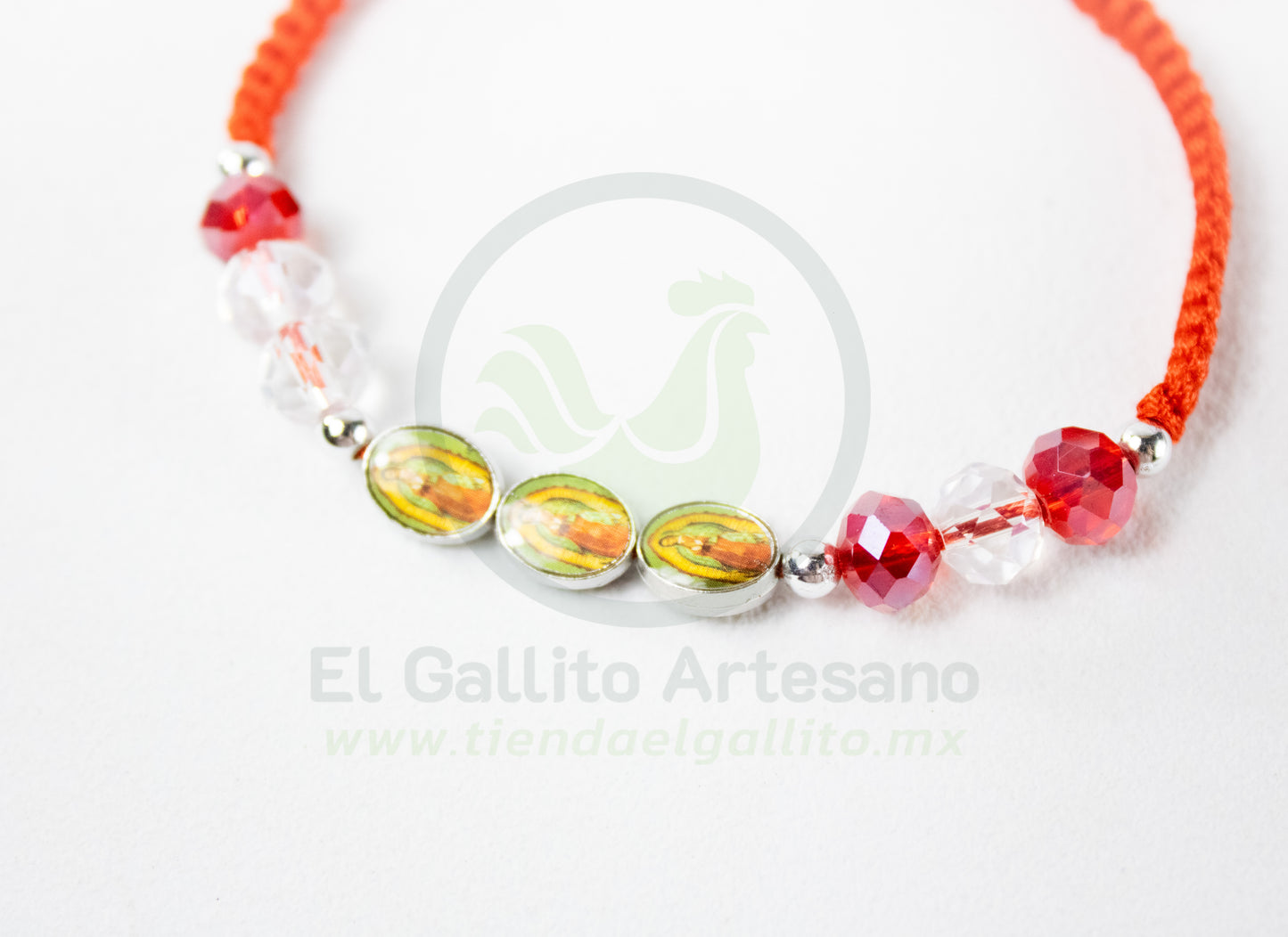 Pulsera Hilo Cristal Virgen de Guadalupe  25-1 #3