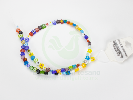 Tira Flor Millefiori 6mm