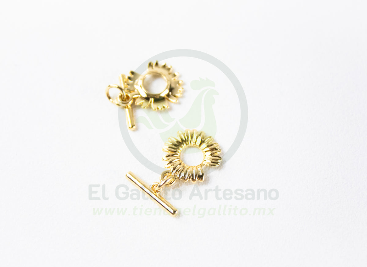 #136 Chapa de Oro - Broche de Flor  (PIEZA)