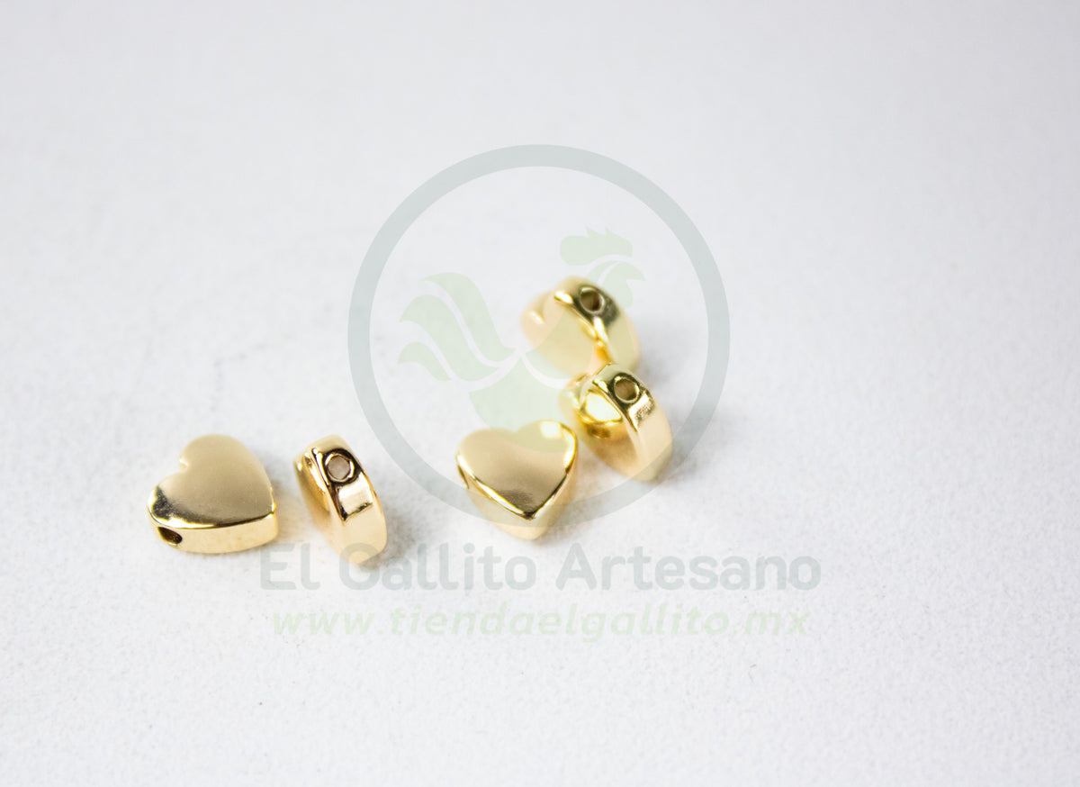 #357 Chapa de Oro - Separador Corazón 8mm (PIEZA)