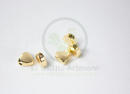 #357 Chapa de Oro - Separador Corazón 8mm (PIEZA)