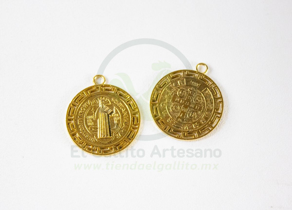 #496 Chapa de Oro - Medalla San Benito Grecas Grande (PIEZA)