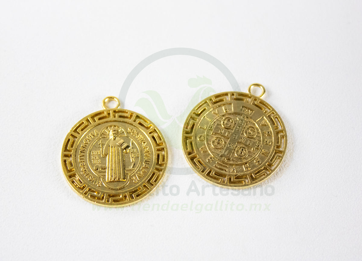 #496 Chapa de Oro - Medalla San Benito Grecas Grande (PIEZA)