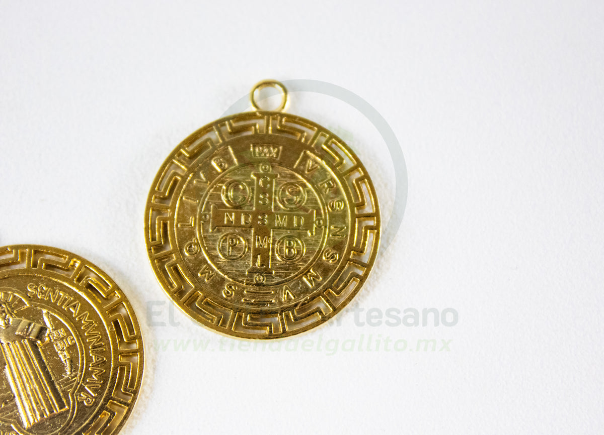 #496 Chapa de Oro - Medalla San Benito Grecas Grande (PIEZA)