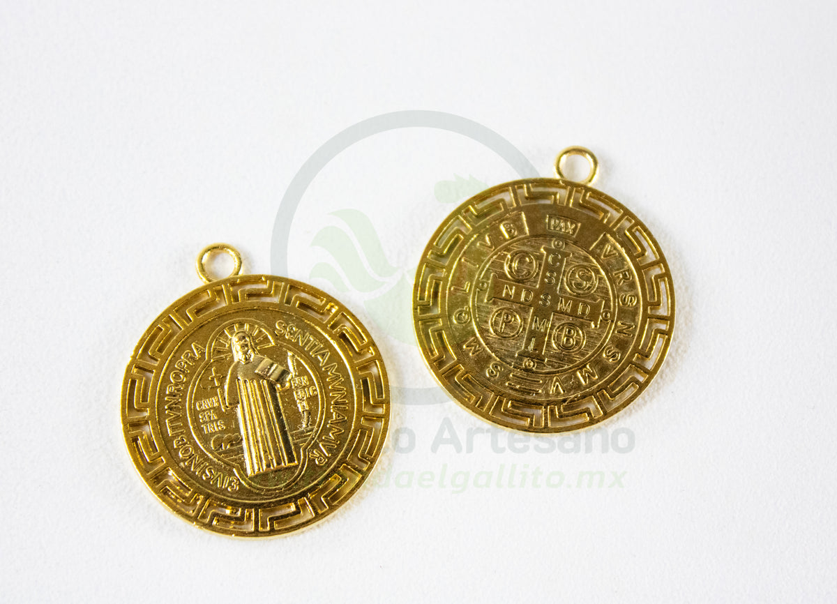 #496 Chapa de Oro - Medalla San Benito Grecas Grande (PIEZA)