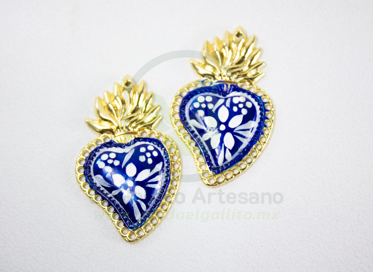 #908 Chapa de Oro - Dije Para Bordar Corazón Pintado (PIEZA) (NUEVO)