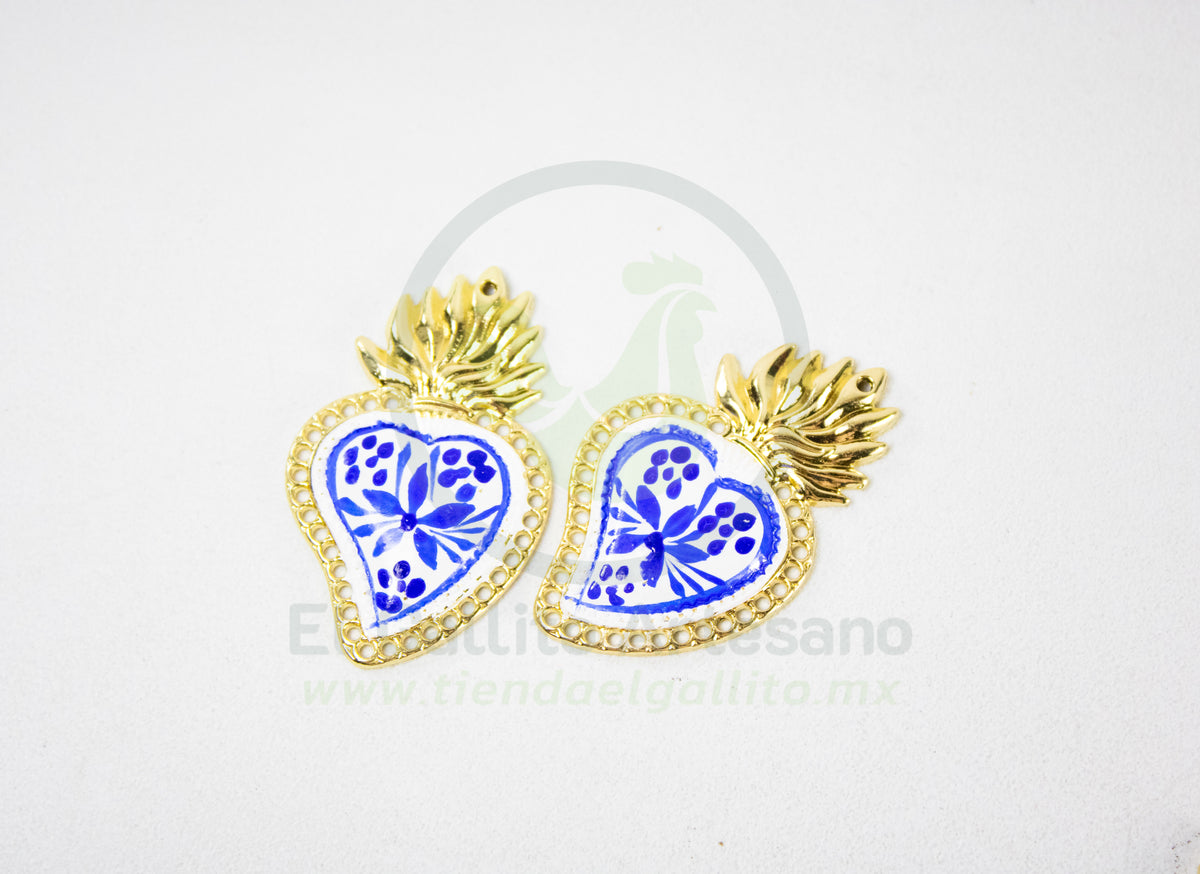 #908 Chapa de Oro - Dije Para Bordar Corazón Pintado (PIEZA) (NUEVO)