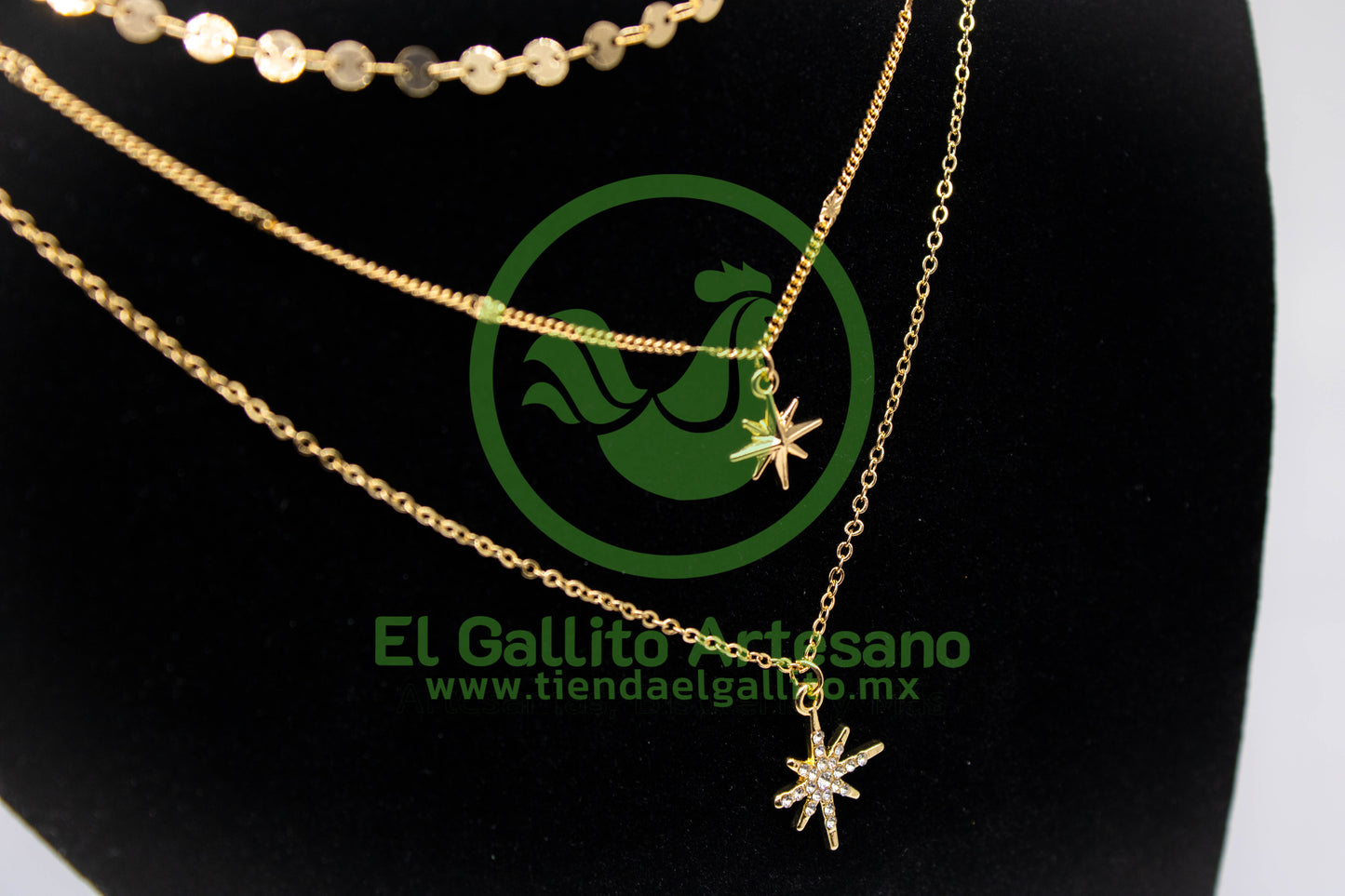 Collar 3H MD13 | Cadena Círculos + Estrella Cartesiana