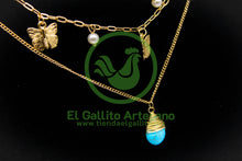 Cargar imagen en el visor de la galería, Collar 3H MD14 | Mariposas + Cuarzo Azul
