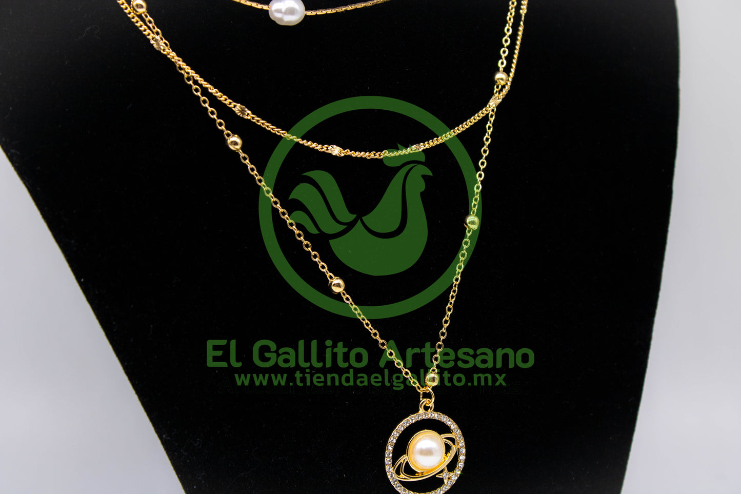 Collar 3H MD04 | Perla de Rio + Saturno