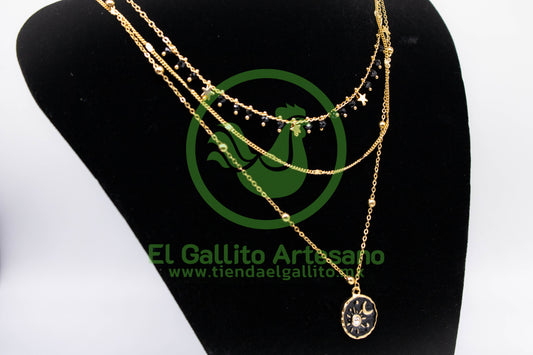 Collar 3H MD06 | Chaquira + Noche Oscura