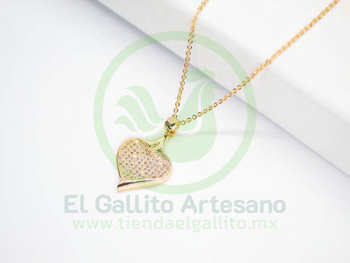 Collar Vivi 01 Zirconia Corazón Sencillo