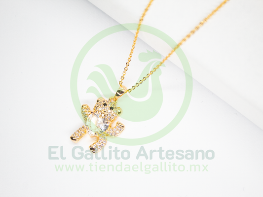 Collar Vivi 02 Zirconia Oso con Gema