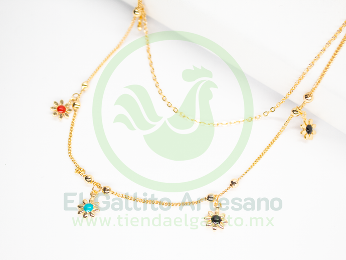 Collar Vivi 33 Flor Doble