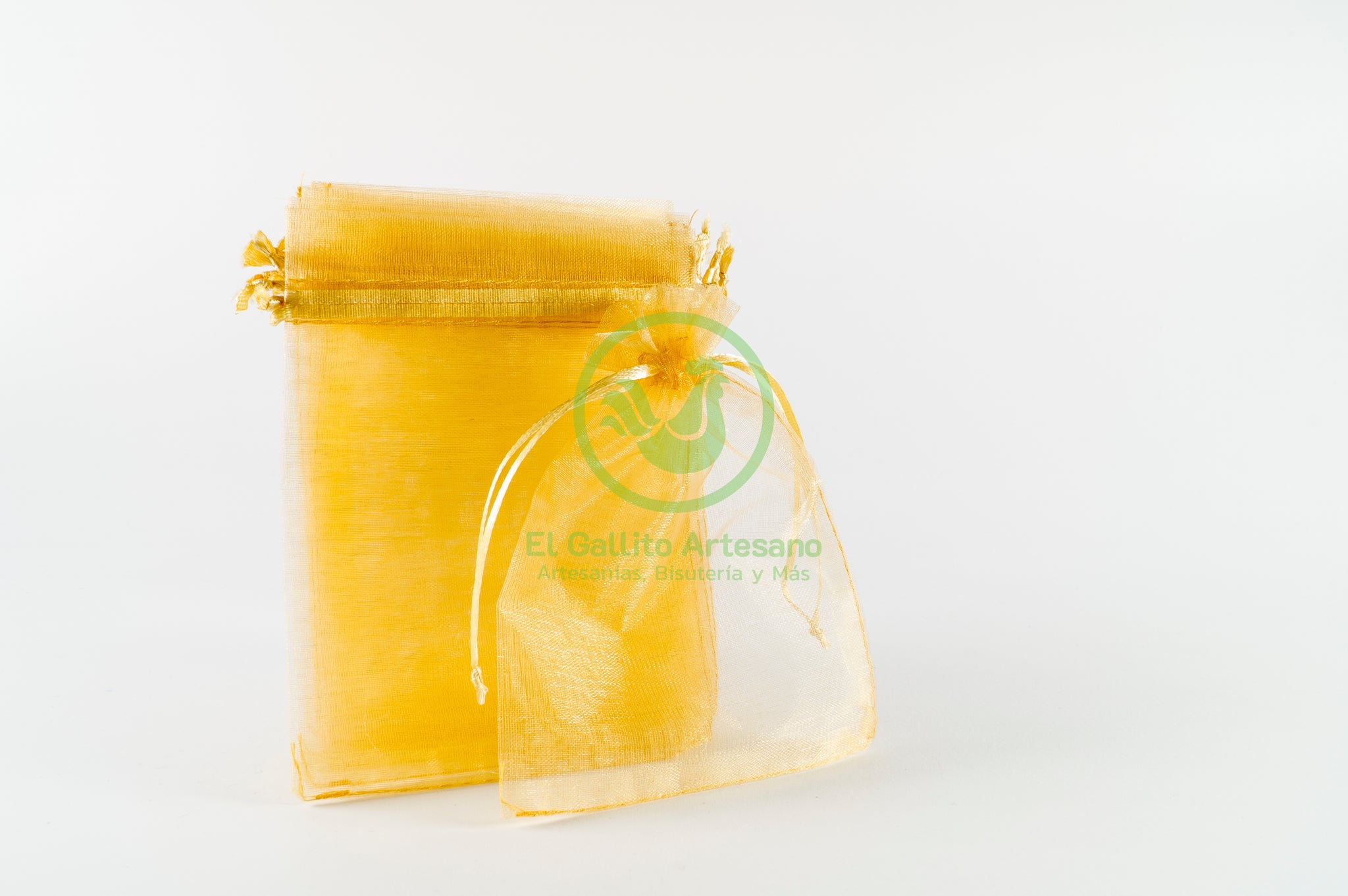 Bolsa de organza dorada 12x9cm - Ekrea el Taller - Materiales para  bisutería y cursos