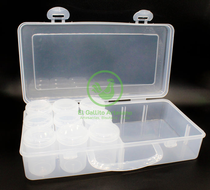 Caja Plástica Organizadora (5 compartimientos y 9 frascos) CMD20_3