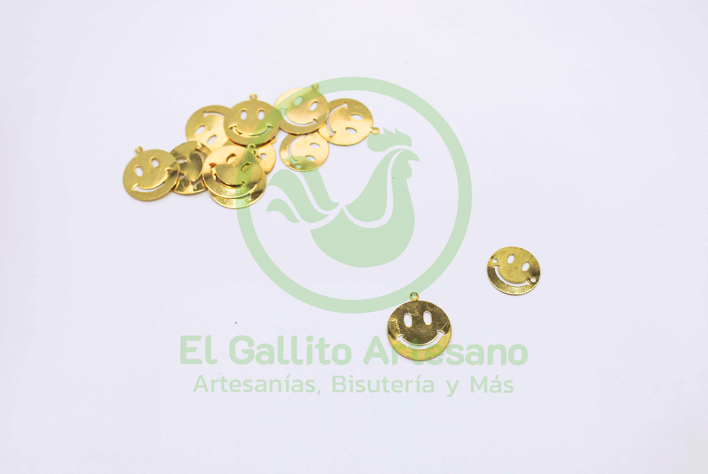 #512 Chapa de Oro - Dije Cara Feliz Laminada (MOD. LIMITADO)