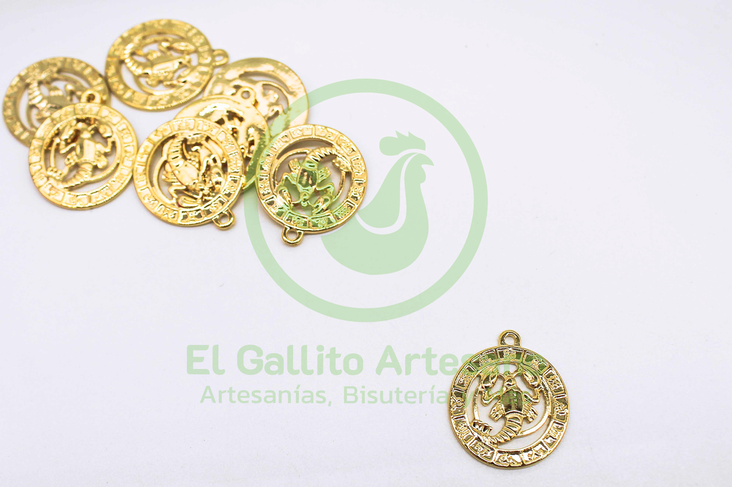 #536 Chapa de Oro - Dije Escorpio - Signo Zodiacal (PIEZA)
