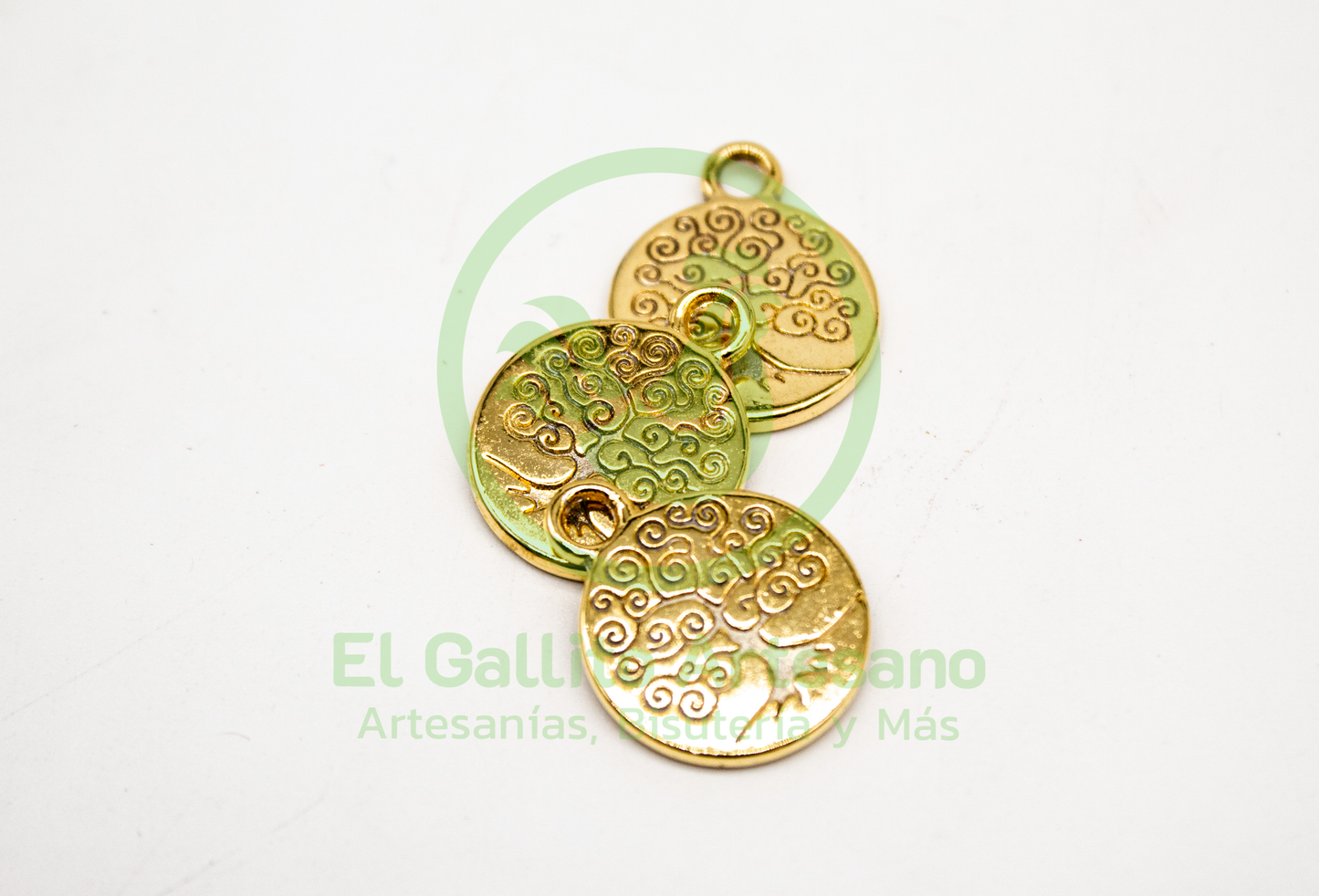 #774 Chapa de Oro - Dije Medalla Árbol de la Vida (PIEZA)