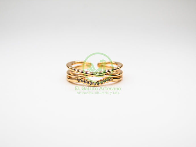 Anillo VIVI Zirconia 10 - Cruzado + Ola