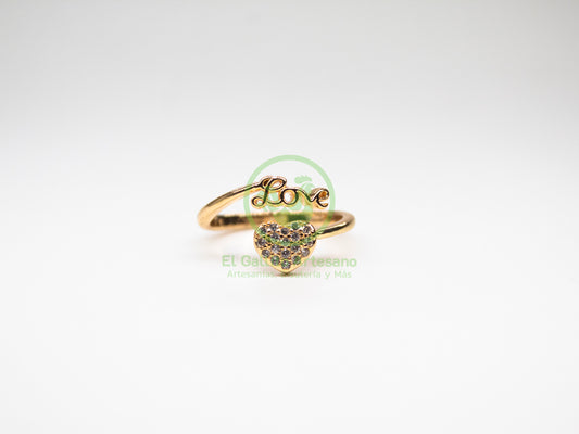 Anillo VIVI Zirconia 14 - Love + Corazón