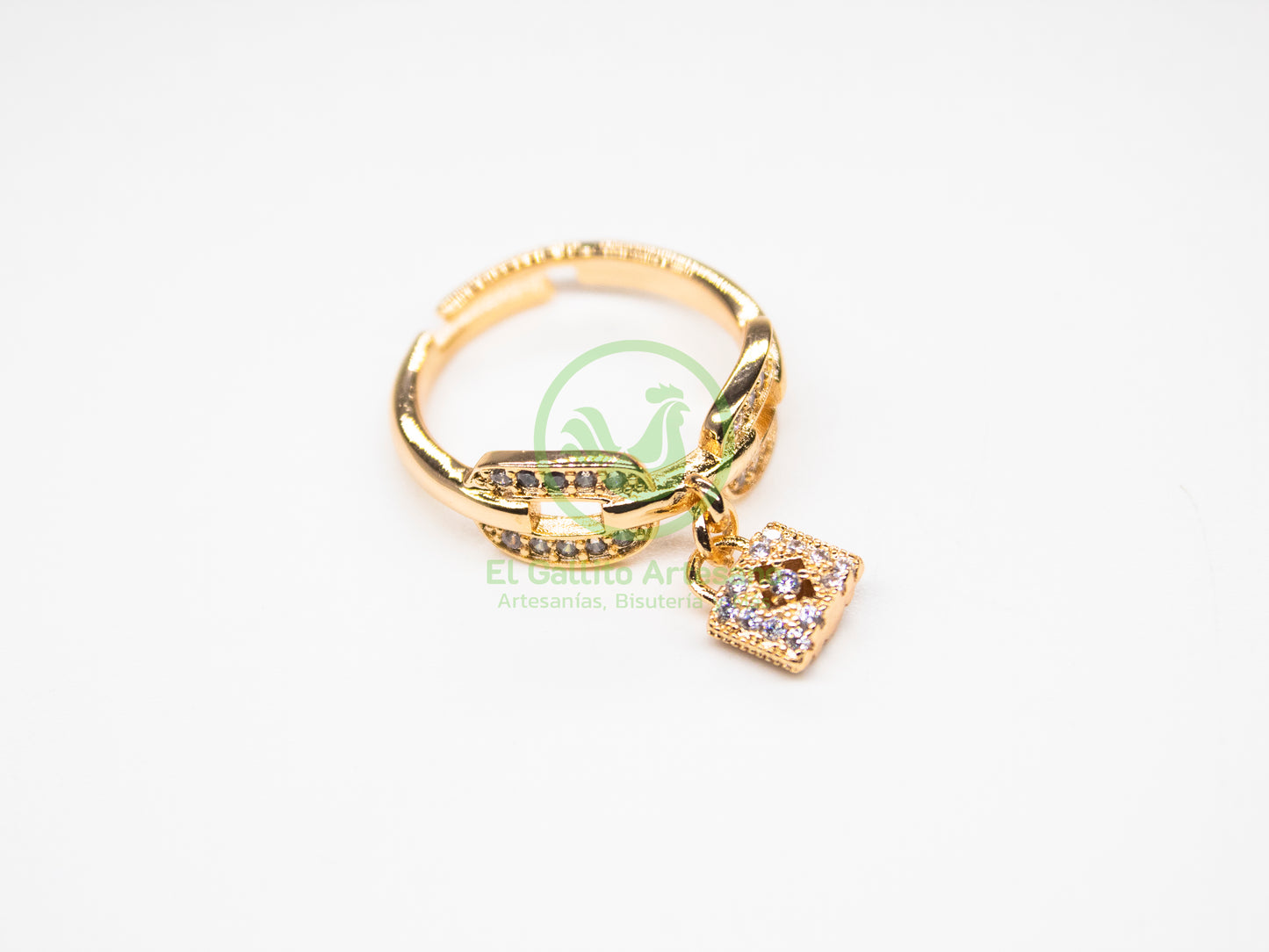 Anillo VIVI Zirconia 01 - Eslabones con Candado