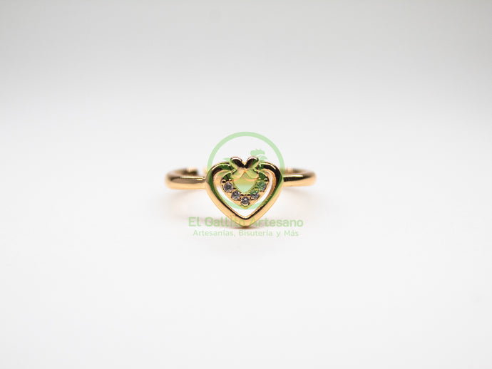 Anillo VIVI Zirconia 22 - Corazones con Moño