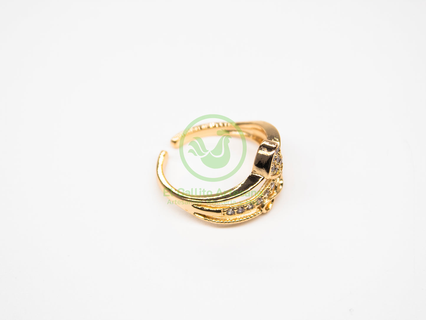 Anillo VIVI Zirconia 28 - Corazón Infinito Olas