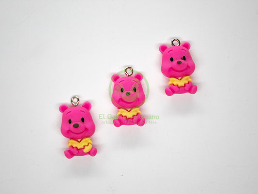 Winnie Pooh Rosa - Dije Acrílico