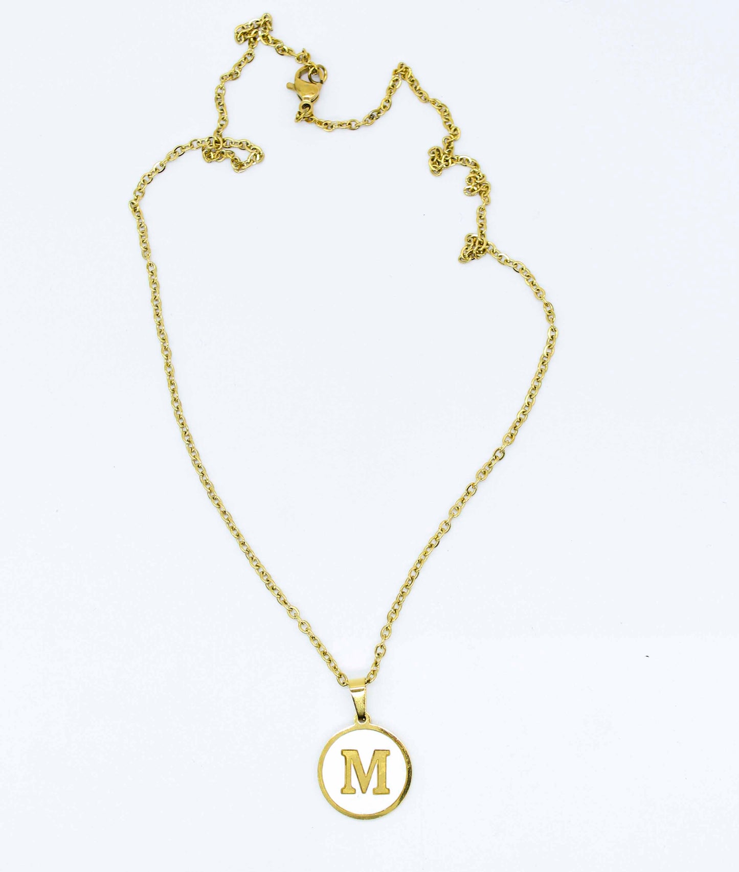 Collar Letras Circulo Perla Madre