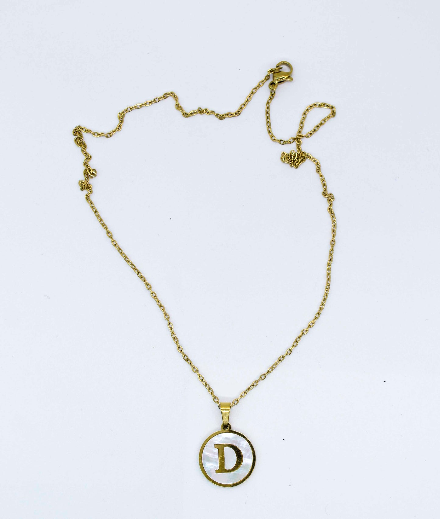 Collar Letras Circulo Perla Madre