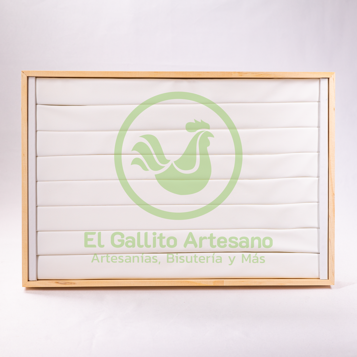 Exhibidor Anillo Piel Base Madera 35X24cm | Colores